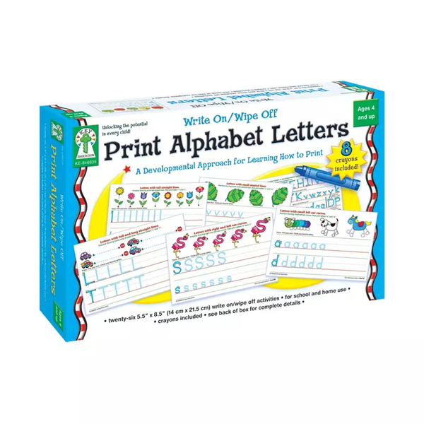 Key Education Publishing Print Alphabet Letters Manipulative, Write-on/Wipe-off 846035